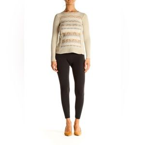 Beige Printed j Crew Sweater